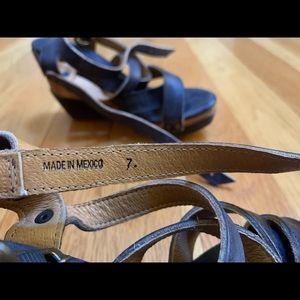 Juliana Leather Wedge Heeled Sandal